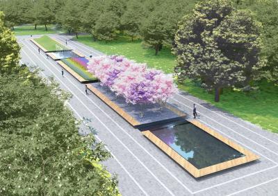 Ханамі та зелені пагорби: розроблено концепт нового фонтану для Міського саду Маріуполя