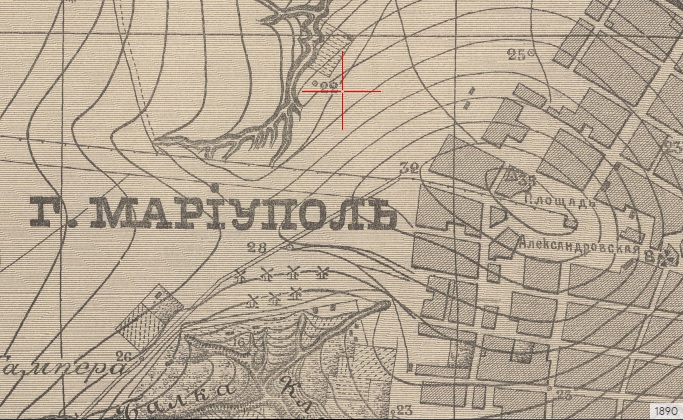 Опубліковано план Міського саду Маріуполя, кладовищ і виробництв на мапі кінця ХІХ століття