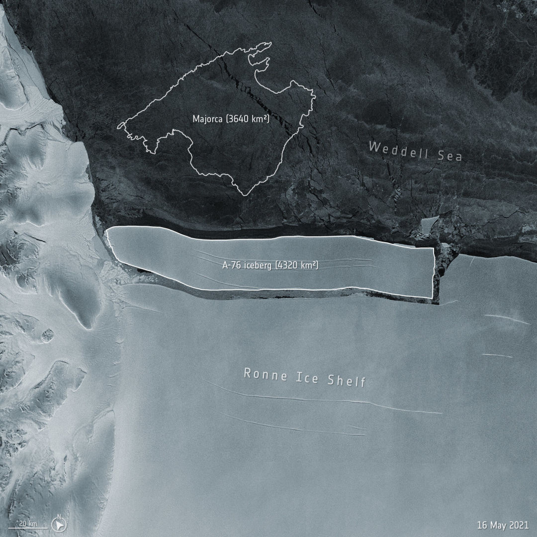 Від Антарктиди відколовся найбільший айсберг, який в 26 разів більше Маріуполя